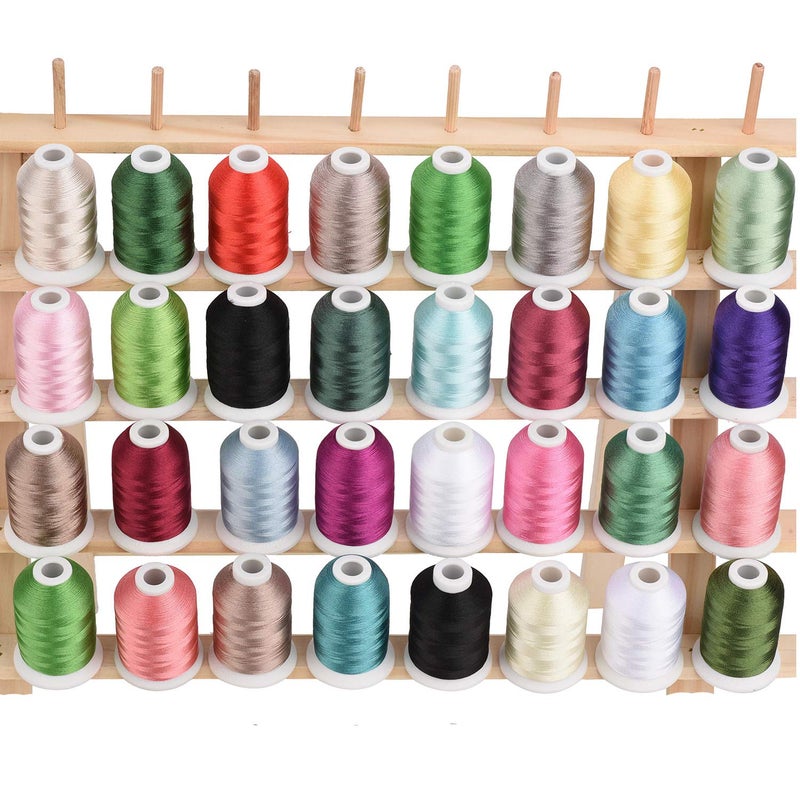 Simthread 32 Madeira Colors Polyester Embroidery Machine Thread Kit 500M (550Y) Each Spool Similar to Madeira Robinson-Anton Colors - Assorted Color 2 - Image 2